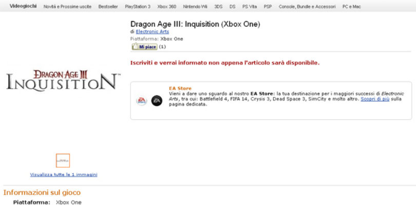 Dragon Age III Xbox One