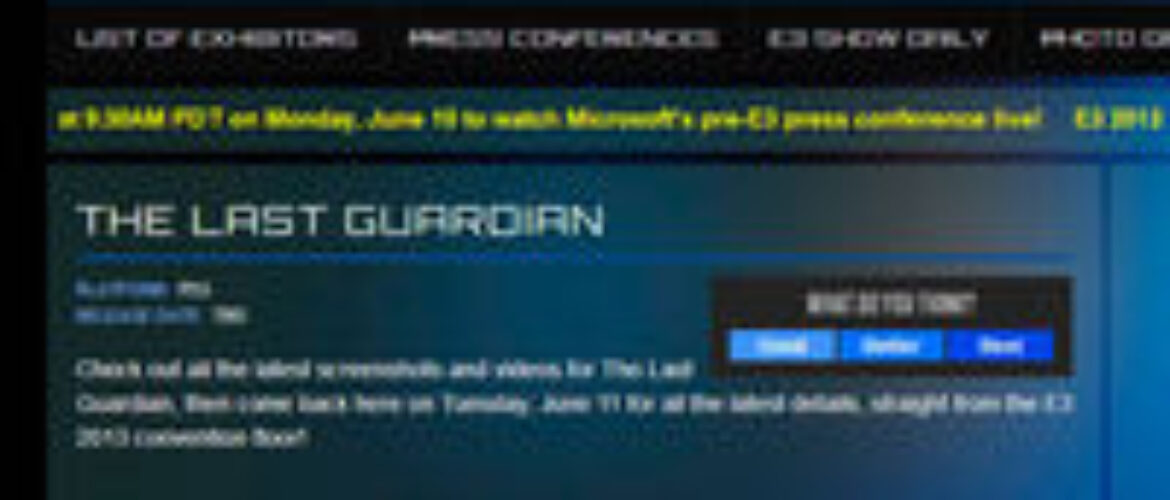 The Last Guardian estaría en el E3 y sigue siendo un juego de PlayStation 3