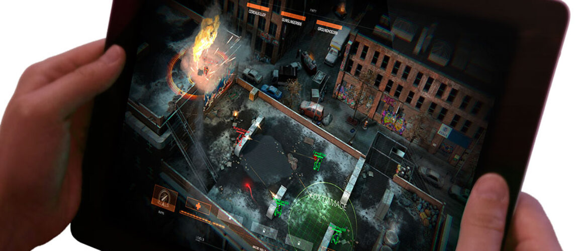 The Division y su despliegue en la pantalla táctil de un tablet.