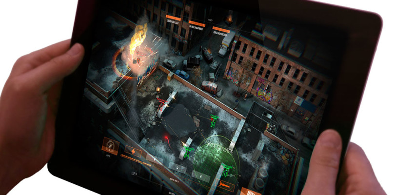The Division y su despliegue en la pantalla táctil de un tablet.