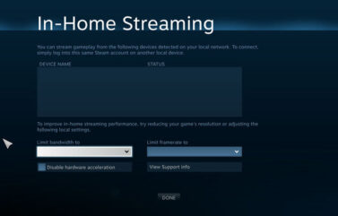 Pantallazo del streaming 'in-house'.