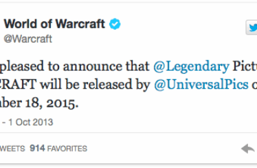 Tuit en la cuenta de World of Warcraft.