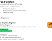 CV del ingeniero gráfico de Rockstar.