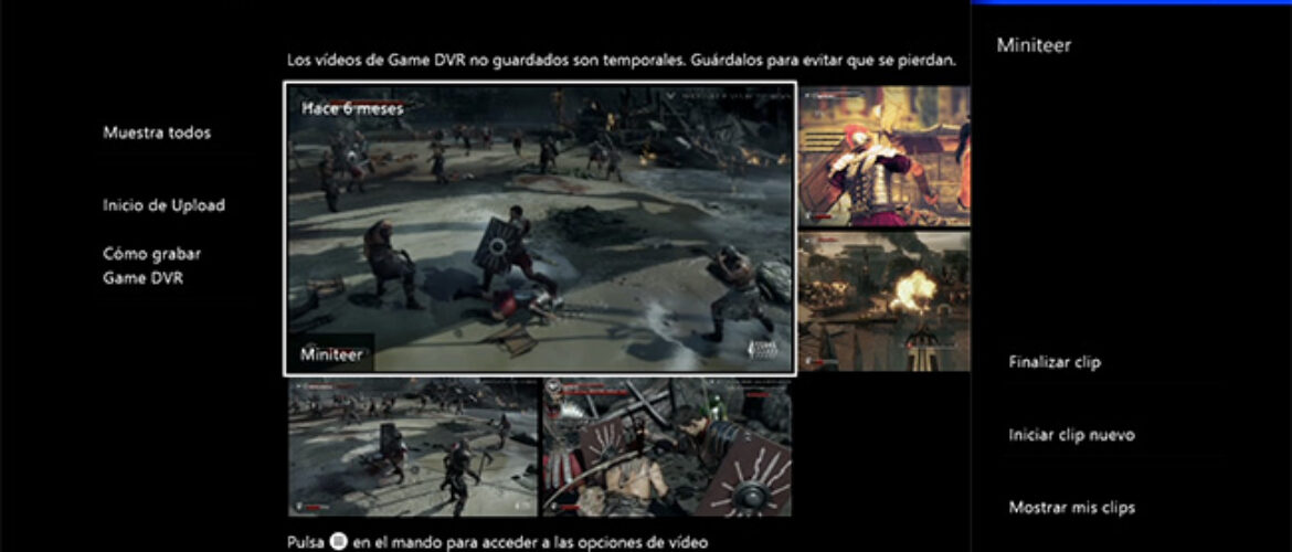 Game DVR de Xbox One.
