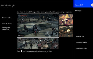 Game DVR de Xbox One.