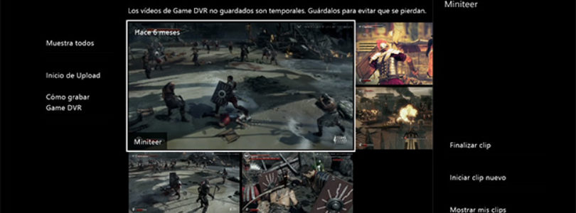 Game DVR de Xbox One.